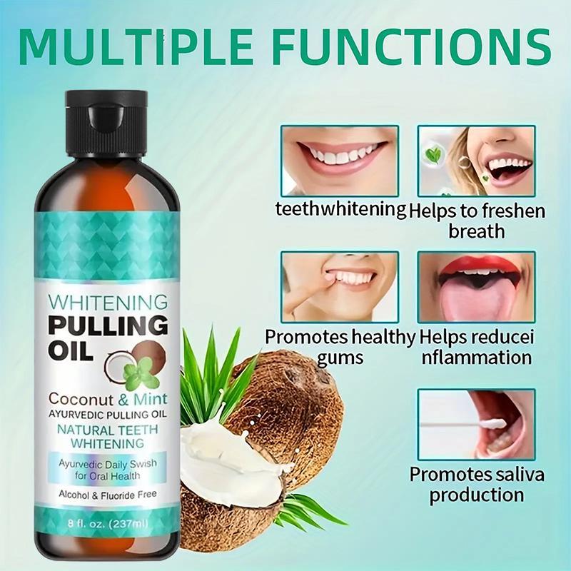 Summer Gifts, Comfort Coconut & Mint Essential Oil, Natural Teeth Oil Mouthwash, Oral Health, Fresh Breath, Clean and Care Gum