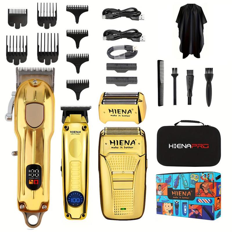 Professional Hair Clipper with LCD Display, 1 Box Electric Beard Shaver, USB Rechargeable Beard Trimmer, Cordless Beard Trimmer, Haircut Machine