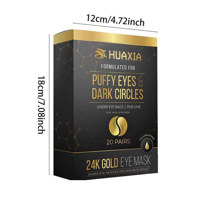 24k Gold Comfort Eye Skincare Mask, 20 Pairs Hydrating Eye Patches, Formulated for Puffy Eyes & Dark Circles, Eye Care Mask for Women & Men, Under Eye Patches, Dark Circle Eye Mask Summer Girls Skincare Products for Under Eye Support,  Under Eye Patches