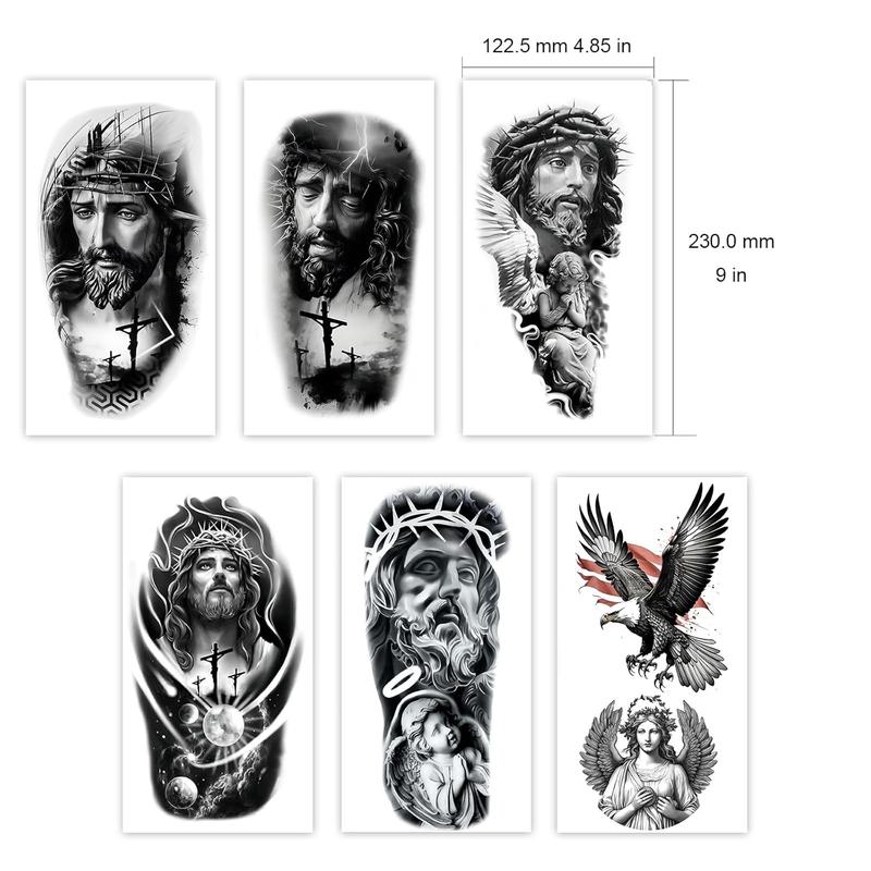 Temporary Religious Tattoos, Angels, Jesus, Mary, Stickers, Jesus Temporary Tattoo, Christ Temporary Tattoo, Angel Temporary Tattoo, arge temporary tattoos for men women