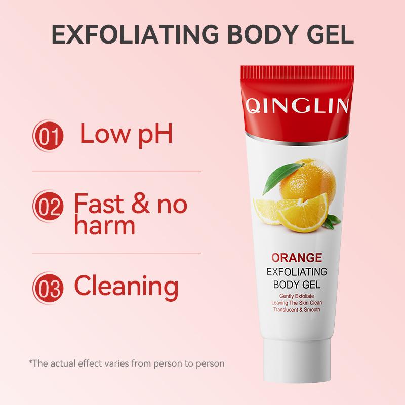 Pack of 2Orange Exfoliating Gel Scrub Face Body Skin,Deep Cleansing Moisturizing Facial Exfoliator Strawberry Legs Treatment For Women, Exfoliating Body Scrub for Women & Men Exfoliation(100g)