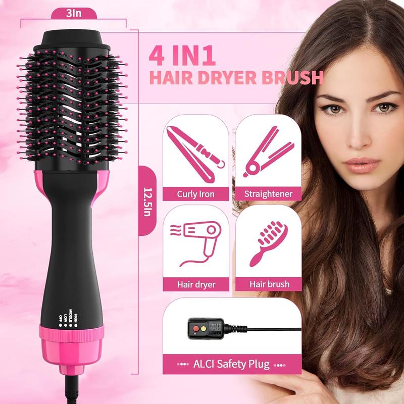 Blush Blowout Brush - Professional Hair Volumizer Brush with Nylon and Boar Bristles - Hair Dryer and Brush Combo - Shine Enhancing Brush - Perfect Hair Styling Tool - [Blush] Comfort