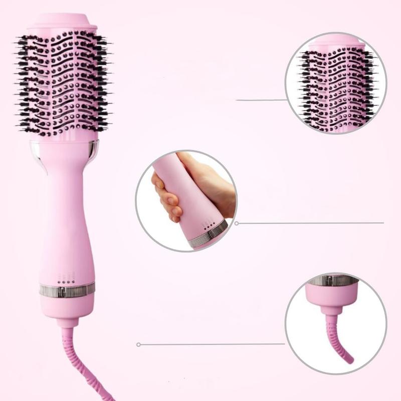 Blush Blowout Brush - Professional Hair Volumizer Brush with Nylon and Boar Bristles - Hair Dryer and Brush Combo - Shine Enhancing Brush - Perfect Hair Styling Tool - [Blush] Comfort