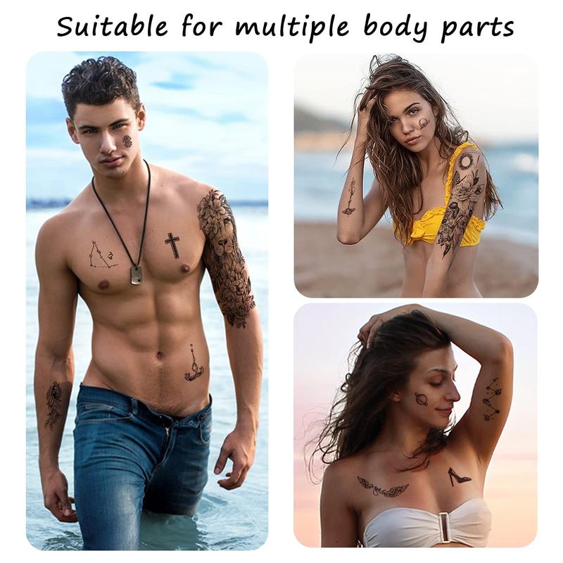 70 Temporary Tattoos Waterproof for Men, Women, Boys and Girls, Roses Peony Butterfly Wing  TattoosBody Hand Shoulder Arm Leg Half Sleeve Realistic Tattoos Stickers