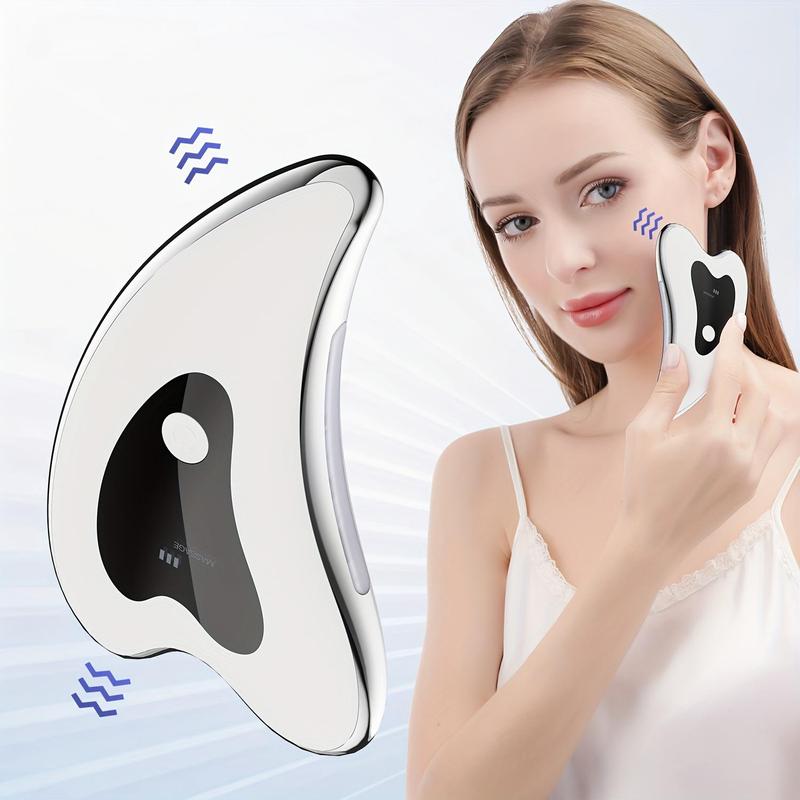 Electric Gua Sha Facial Massage, 1 Count Stainless Steel Gua Sha Tool for Cheek & Neck & Forehead & Maxillary Line, Manual Massager & Skin Care Tool