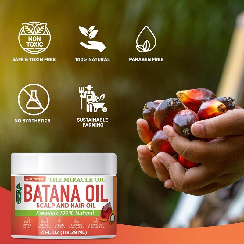 Batana Oil From Honduras Repairs Damaged Hair, Dr. Sebi Reduces Hair Loss, And Nourishes Scalp. 100% Pure, Ideal As Hair Mask Or Scalp Oil, 4oz