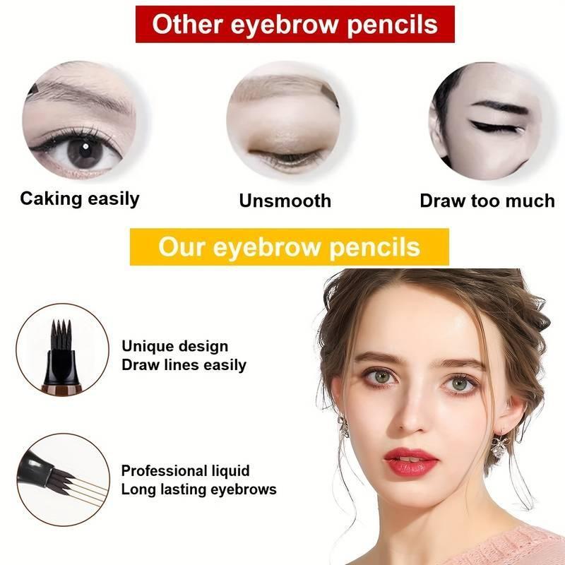 [Free shipping]Waterproof Eyebrow Pen,Microblading Eyebrow Pencil With 4Split Head, Natural Looking BrowsMakeup ( 5 Colors ) Cosmetic