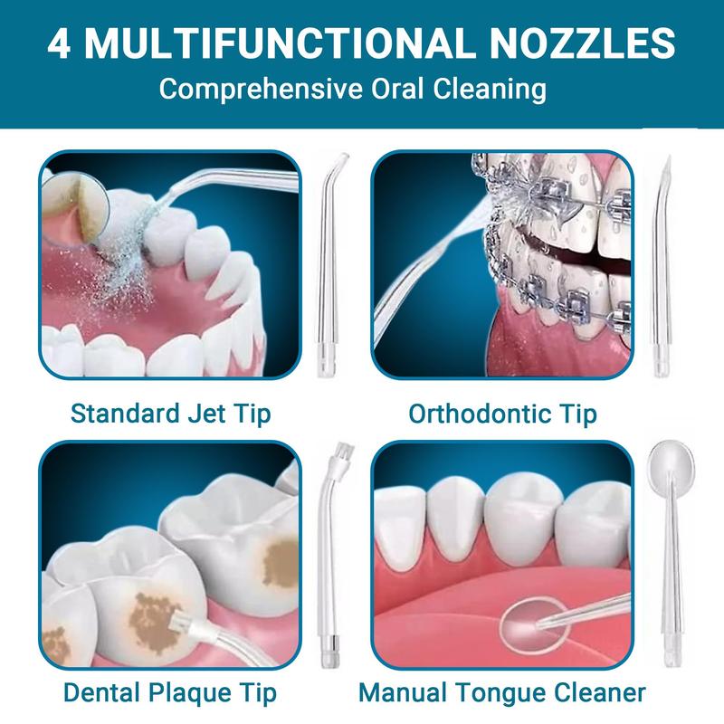 Effortless Gum Cleaning: Cordless Water Flosser with 3 Modes & 4 Tips Christmas present Rechargeable Portable