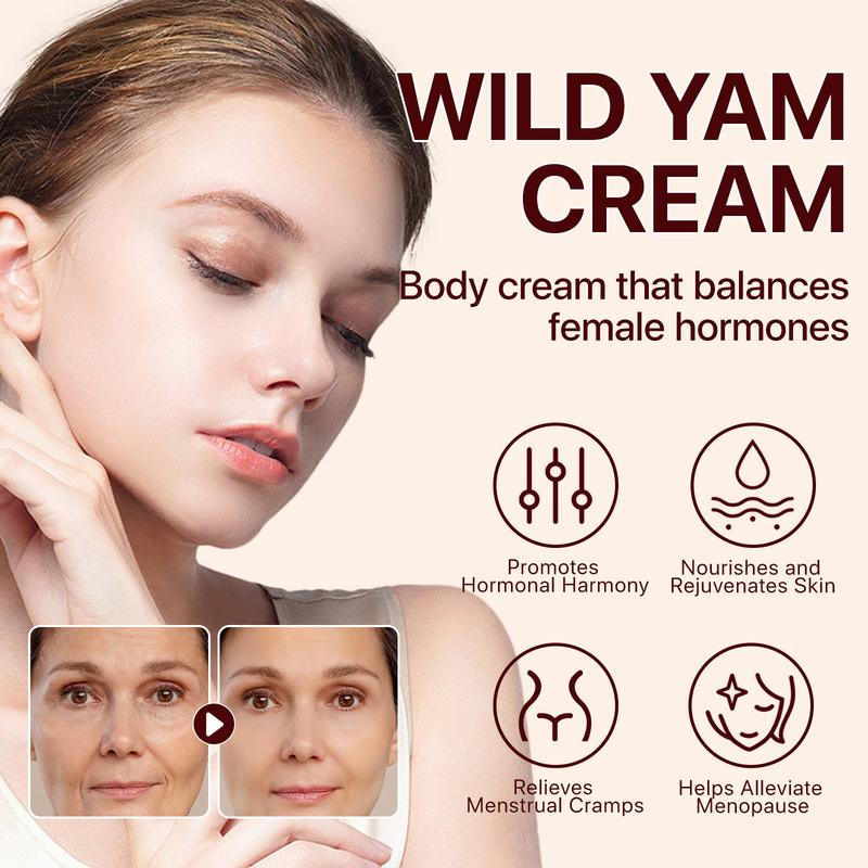 Wild Yam Cream for Hormone Balance & Skin Nourishment | Daily Herbal Body Care for Menopause Relief | Moisturizing & Hydrating Plant-Based Formula | Non-Irritating Skin Firming Cosmetic | Comfort & Skin Care Solution for Women