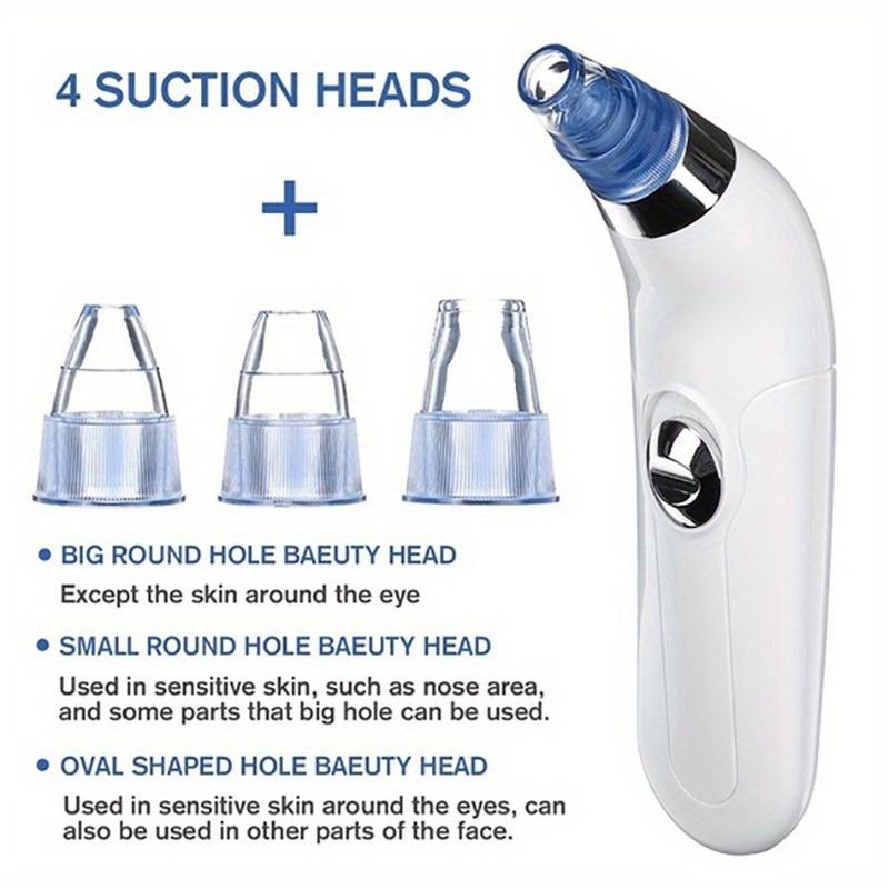 Blackhead Remover Pore Vacuum,4 Suction Heads,3 Strength,USB Rechargeable Blackhead Vacuum Kit-Facial Pore Cleaner Electric Acne Extractor Cruel Adjustable Lightweight Rechargeable Pimple Popper Tool Kit Skin Pore Care Comfort Cleansing Mild Sensitive