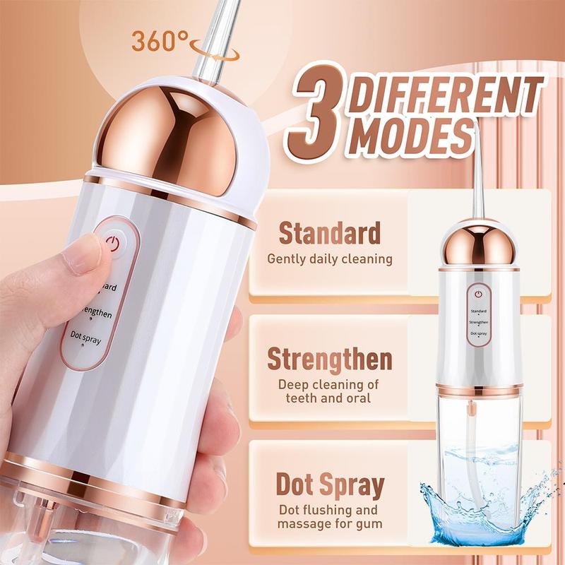 Portable Rechargeable Water Flosser, Christmas Gifts Fall Gifts, 1 Box Waterproof Teeth Cleaner with 4 Jet Tips, Electric Teeth Cleaner, Oral Irrigator for Home & Travel, Winter Gift, Christmas Gift