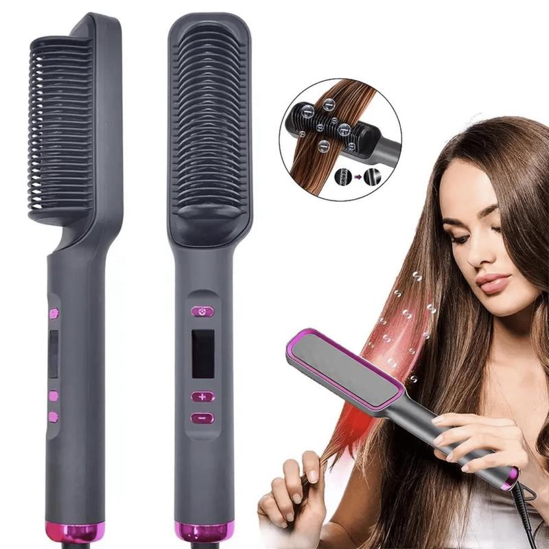 LCD Display Negative Ionic Comb Straightener, Multifunctional Comfort Hair Straightener, Household Hair Straightening Comb, Hair Styling Tool for Women's Gift, Christmas Gift