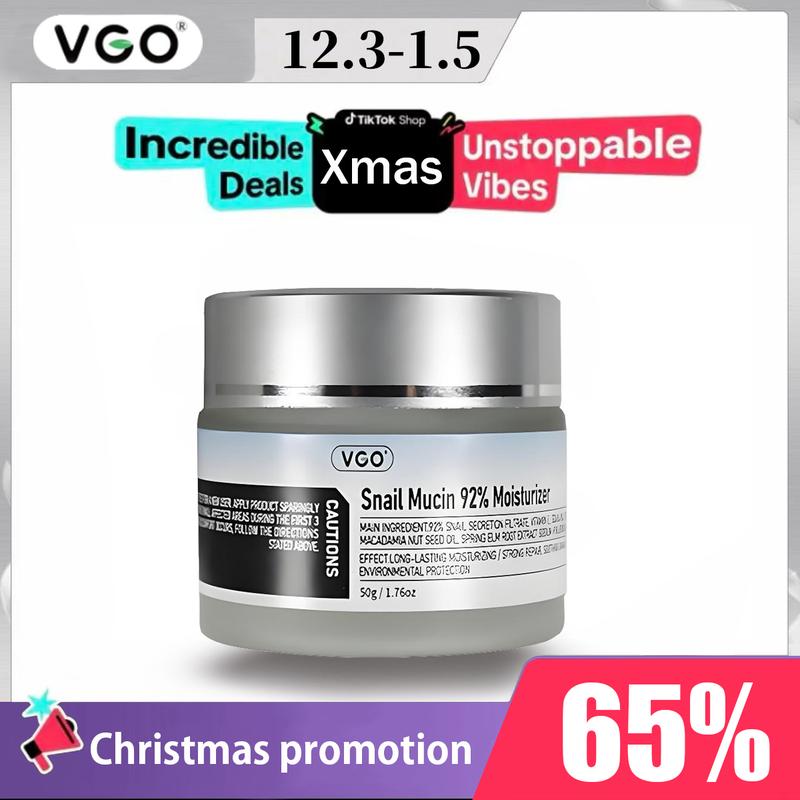 VGO Snail Mucin 92% Moisturizer Daily Face Gel Cream for Dry & Sensitive Skin, 50g   1.76oz Cleanser Moisturizing Skincare-B Hydrating Gentle Skin Repair Comfort Moisture Hydrate Cleansing rapid wrinklerepair snailmucin gelcream