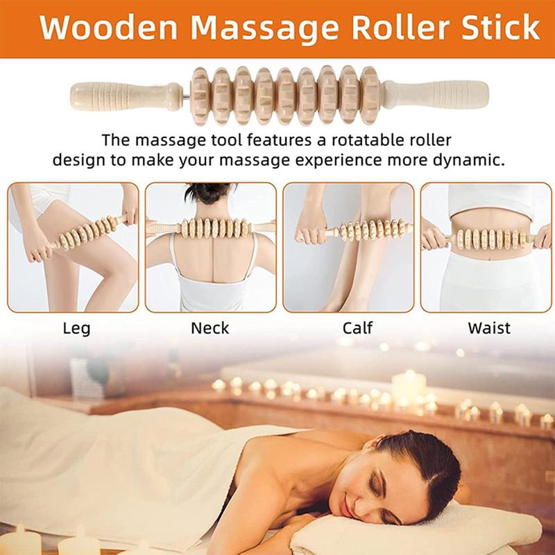 Wood Therapy Massage Tool Set, 5 Counts Professional Wood Massage Kit, Trigger Point Skincare Manual Muscle Release Stick Massagers, Summer Body Care Gift