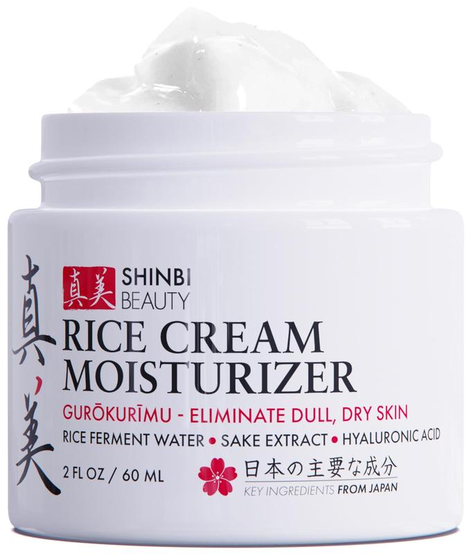 Shinbi Beauty Japanese Skincare Moisturizer for Face - Rice Cream With Rice Ferment + Sake Extract - J Beauty Natural Asian Skincare Products 2oz Hydrate Flawless