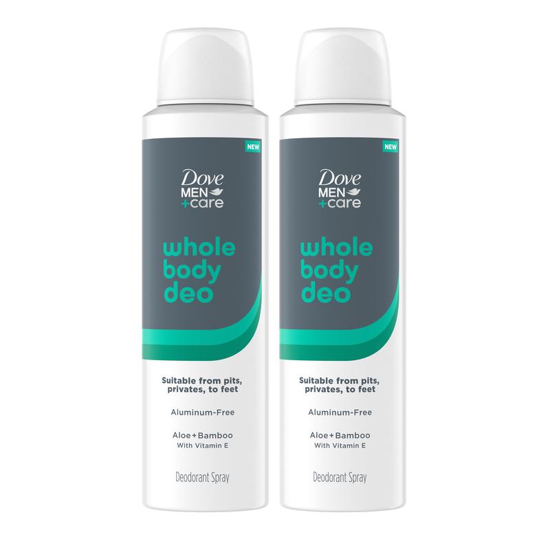 Dove Men+Care Aloe + Bamboo Whole Body Deo Aluminum-Free Deodorant Spray, 4 Oz (Pack of 2)