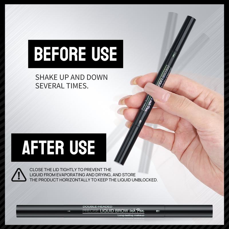 High-Precision Curved Eyebrow Pen - Create Natural Hair-Like Brows, 2-in-1 Dual-Ended Eye Brow Pencils, Waterproof Makeup tool, Flawless Cosmetic Gift