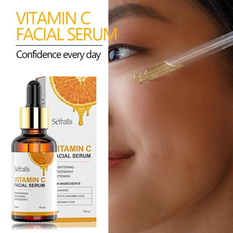 30ml Vitamin C Facial Serum, Moisturizing & Brightening Facial Essence, Hydrating Facial Serum, Face Nourishing Lotion for Women & Men, Christmas Gift