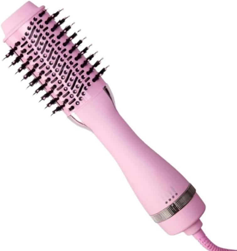 Blush Blowout Brush - Professional Hair Volumizer Brush with Nylon and Boar Bristles - Hair Dryer and Brush Combo - Shine Enhancing Brush - Perfect Hair Styling Tool - [Blush] Comfort