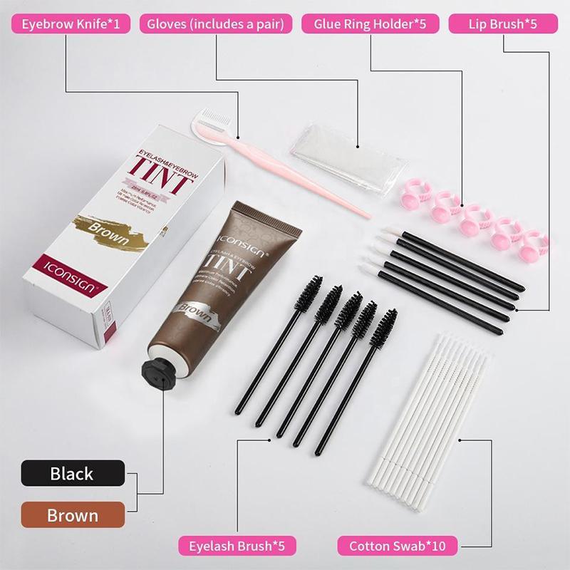 Eyebrow & Eyelash Coloring Kit, 1 2 Box Waterproof Eyebrow & Eyelash Styling Kit, Smudge Proof Eyebrow Shading & Filling Kit, Daily Makeup