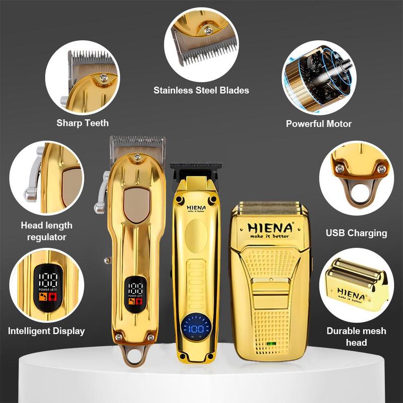 Professional Hair Clipper with LCD Display, 1 Box Electric Beard Shaver, USB Rechargeable Beard Trimmer, Cordless Beard Trimmer, Haircut Machine