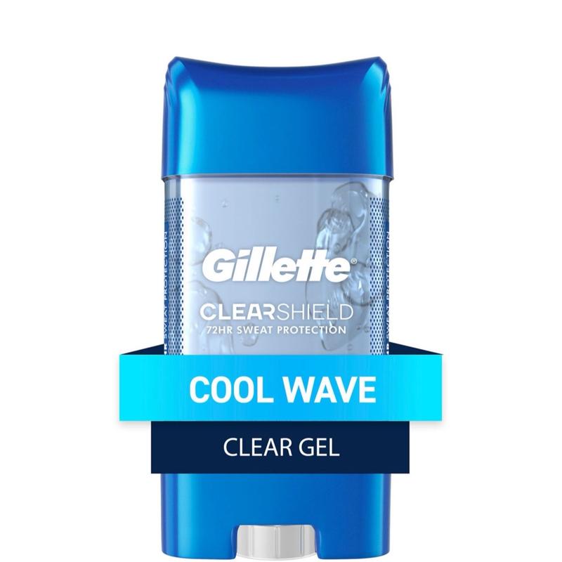 Gillette Cool Wave Clear Gel Men's Antiperspirant and Deodorant, Last long for 72 hours 3.8 oz., 5 packs Body Care Comfort Scent Cleanser