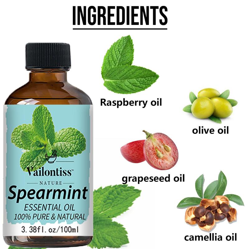 Spearmint Essential Oil, 1 Box Natural Essential Oil for Massage, Comfort Bath & Body Care Product for Home Use, Spa, Yoga, Massage, Bath