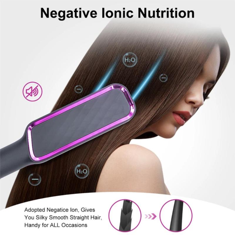 LCD Display Negative Ionic Comb Straightener, Multifunctional Comfort Hair Straightener, Household Hair Straightening Comb, Hair Styling Tool for Women's Gift, Christmas Gift