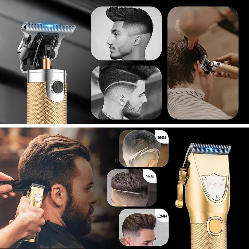 Professional Hair Clipper, 1 Set Cordless Barber Clippers Zero Gapped Trimmer Beard Trimmer Hair Cutting Kit, Back To School Hair Clipper Trimmer Neon Clipper, Barber Equipment, Clippers for Men, Split End Trimmer, Clippers for Men, Stocking Fillers Gift