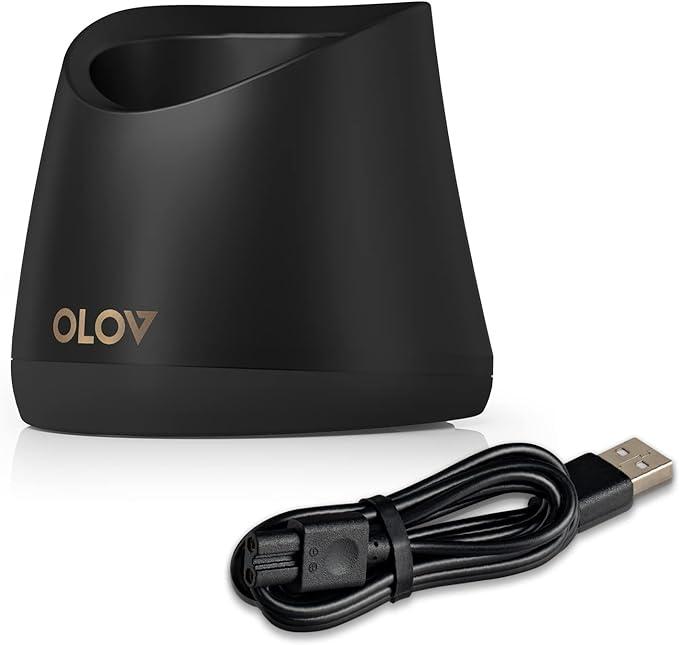 Replacement Charging Base for OLOV Groin Hair Trimmer, USB Recharge Dock & Charging Stand Compatible for OLOV Trimmer, Charging Dock with USB Power Cord (Black)