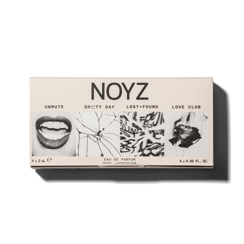 NOYZ Fragrance Discovery Kit - Iconic Eau de Parfum Spray Samples: Unmute, Love Club, Lost + Found, and Sh**ty Day