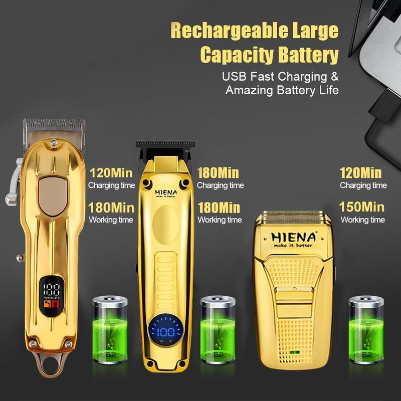 Professional Hair Clipper with LCD Display, 1 Box Electric Beard Shaver, USB Rechargeable Beard Trimmer, Cordless Beard Trimmer, Haircut Machine