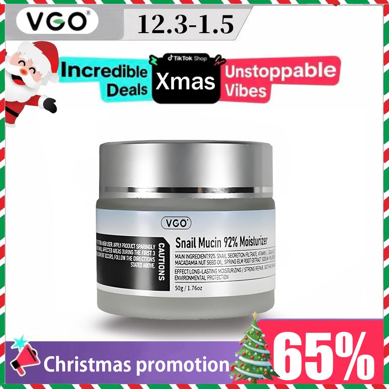 VGO Snail Mucin 92% Moisturizer Daily Face Gel Cream for Dry & Sensitive Skin, 50g   1.76oz Cleanser Moisturizing Skincare-B Hydrating Gentle Skin Repair Comfort Moisture Hydrate Cleansing rapid wrinklerepair snailmucin gelcream