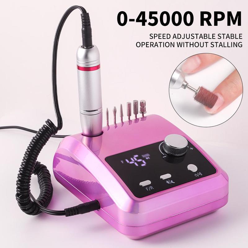 45000RPM Electric Nail Drill, 1 Set Professional Nail File Drill with Drill Bits, Electric Nail File Drill Machine for Acrylic Nails