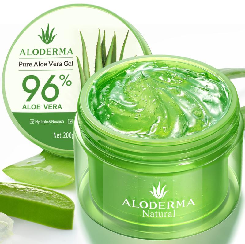 ALODERMA Organic Aloe Vera Gel Made at the Source within 12 Hours of Harvest - Multipurpose Pure Aloe Vera Gel for Face, Body Skin, Scalp, & Hair, 7oz