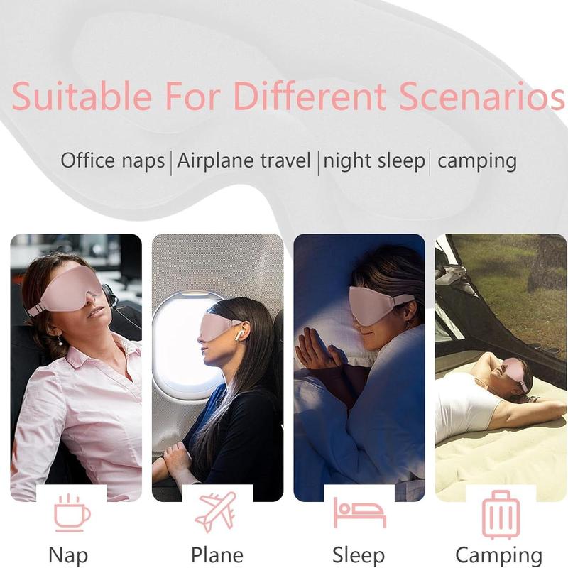 3D Sleep Mask for Side Sleeper, 1 Count 3D Sleep Mask with Adjustable Strap & Earplugs , Soothing Unisex Eye Shade for Restful Sleep & Travel