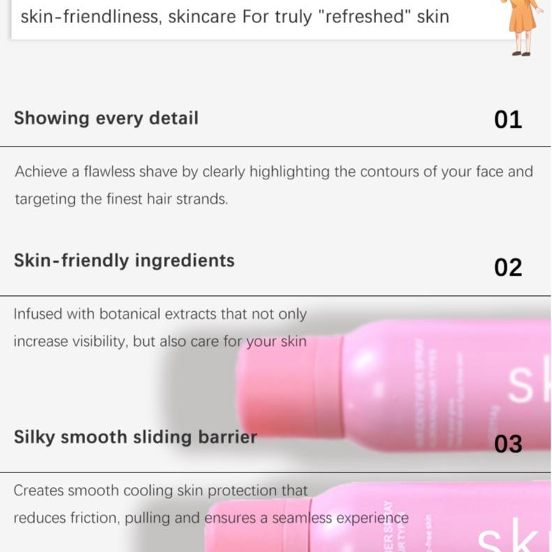 skn body (spray plus razor)Face Hair Identifier Spray, Hair Identifier Spray for Face Shaving, Hair Identifier Spray for Face Shaving Skin Body