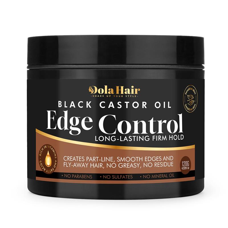 Black Castor Oil Edge Control Strong Hold Non-greasy Edge Smoother, Edges Styling Tamer Long-lasting Edge Control for Natural Hair