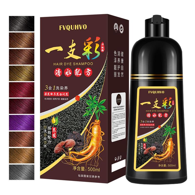 Fvquhvo Instant Blonde Brown Hair Dye Shampoo 3-in-1, Long-lasting Coloring Shampoo for Hair, Natural Herbal Ingredient Haircare for Men Women, 500ML