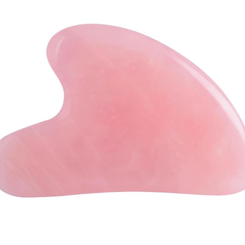 Gua Sha Jade Stone Massage Tool for Face and Body Skin Care, Pink Stone for SPA Acupuncture, Body Face Neck and Eye - Comfort