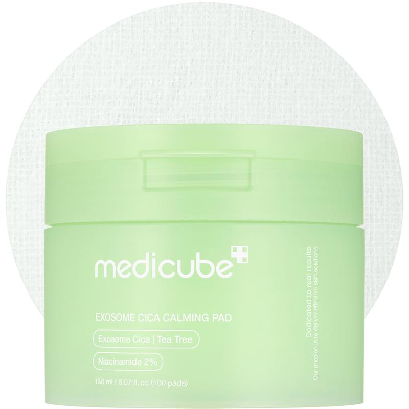 [Medicube Official] Exosome Cica Tea Tree Calming Toner Pads for Troubled Skin | Low-irritating, Soothing, Hydrating Daily Texture Care | Korean Skincare | Vegan | 100 Pads