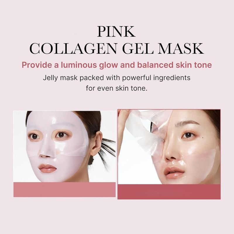 Collagen Jelly Gel Mask, 1 Box Overnight Face Mask for Glass Glow Skin, Firming, Moisturizing and Evens Skin Tone