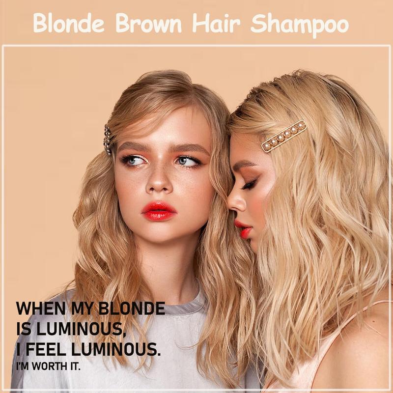 Fvquhvo Instant Blonde Brown Hair Dye Shampoo 3-in-1, Long-lasting Coloring Shampoo for Hair, Natural Herbal Ingredient Haircare for Men Women, 500ML