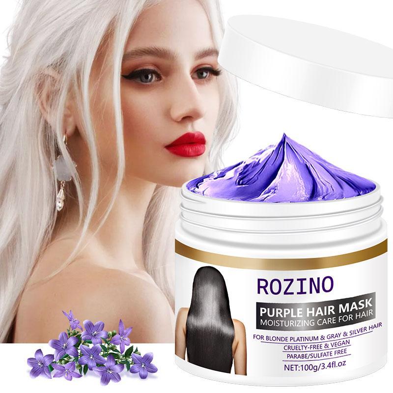 100g Purple Hair Mask, 1 Box Moisturizing Hair Conditioning Hair Mask for Golden, Platinum, Gray Hair, Soothing Dry Copper and Yellow Hair, Hair Care Product for Dry & Damaged Hair