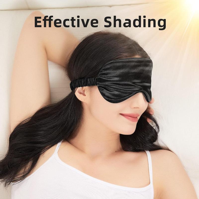 2 Pack Sleep  Soft Silky Satin Eye Mask Cover for Sleeping with Elastic Strap Effective Shading Blindfold for Women Men