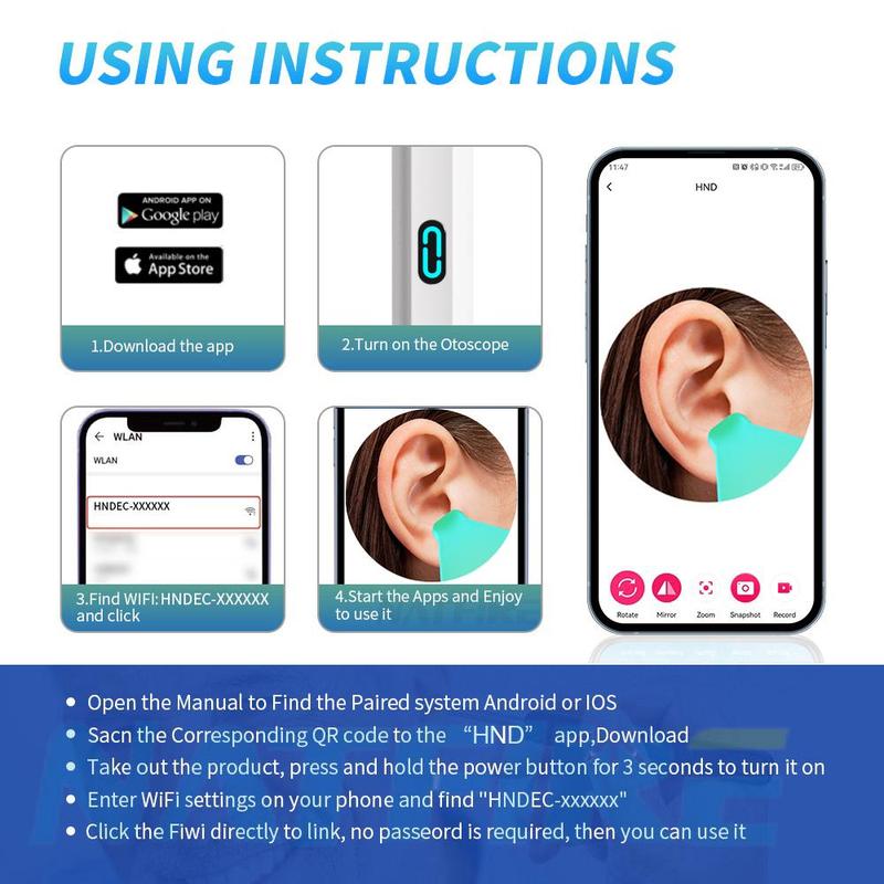 Wireless Visual Ear Cleaning Tool for Christmas Gift, 1 Set Ear Wax Removal Tool with Camera & LED Light, Multifunctional Ear Cleaning Kit Suitable for iPhone & Android