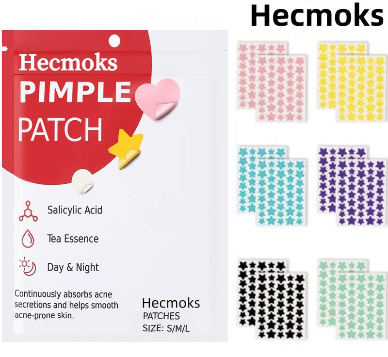 HECMOKS Acne Patches: Rapid Clearance with Hydrocolloid Tech, Calendula Infused, 3 Sizes for Pimples, Skin Tags & Zits, Tea Tree Matte