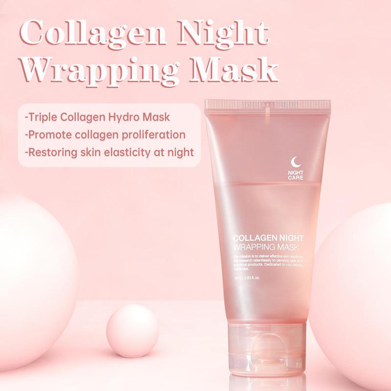 Collagen Overnight Wrapping Peel Off Facial Mask, 1 Count 2 Counts Moisturizing Facial Mask, Hydrating Face Mask, Skin Care Product for Women & Men