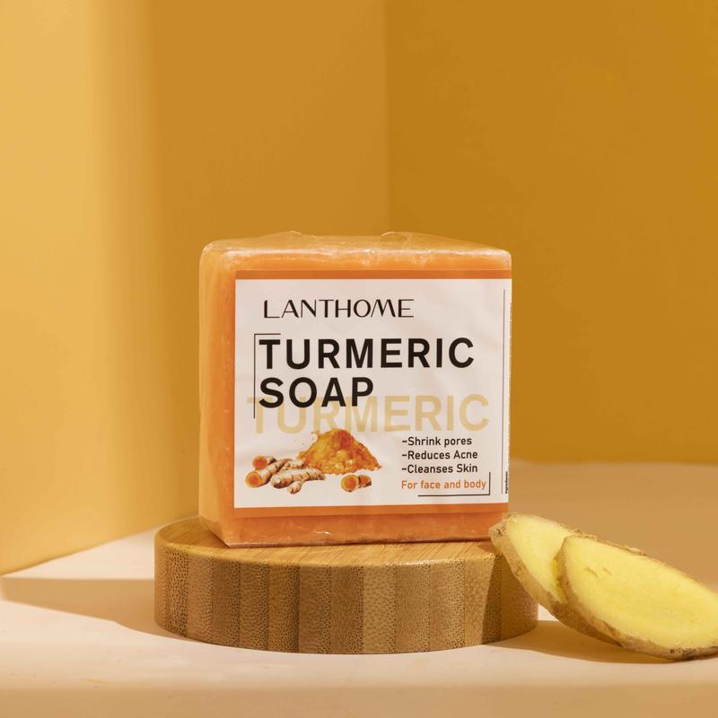 Turmeric Soap Natural Ginger Bar Soap: 2PCS Plants Essential Oil Bar Soap for Face & Body - Reduces Acne & Dark Spot & Cleanses Skin