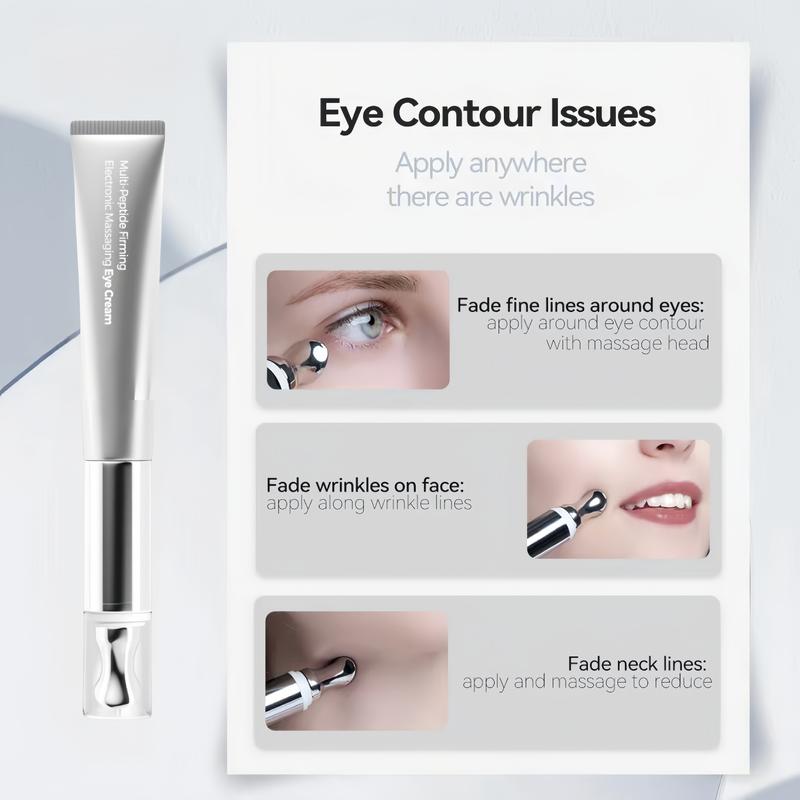 Wrinkle Eraser Massaging Eye Cream [Vegan]| Multi-Peptide Firming and Electronic Massager Comfort Repair Skin Skincare